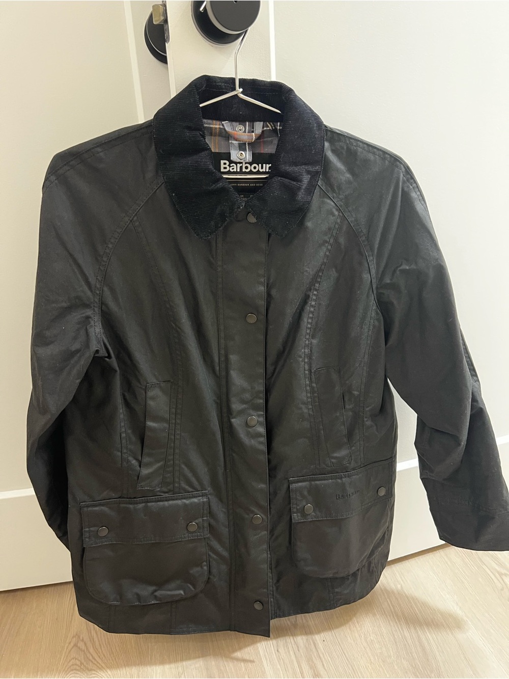 Barbour Beadnell Black Waxed Cotton Jacket